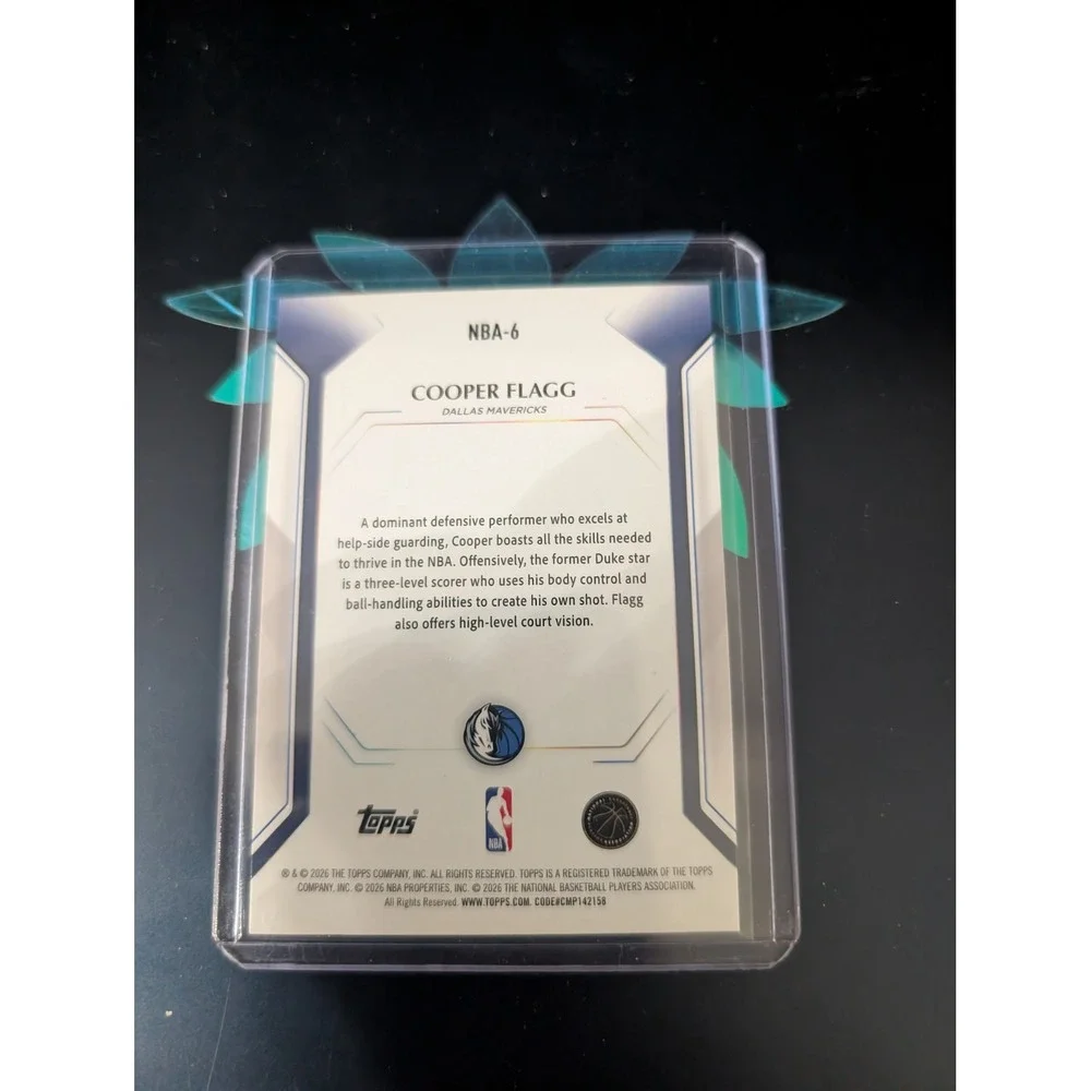 2026 Topps NBA Cooper Flagg Rookie Card NBA-6 Dallas Mavericks RC